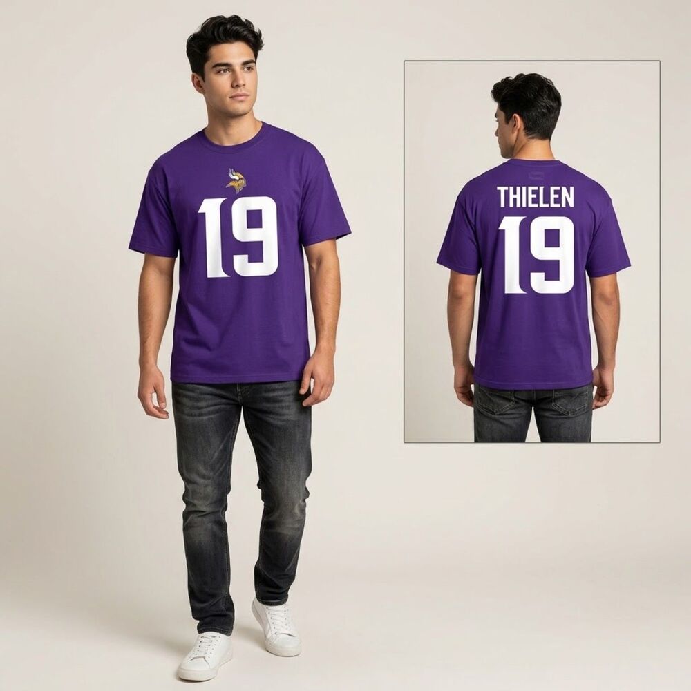 Minnesota Vikings Adam Thielen #19 Graphic T-Shirt NFL Team Apparel New SZ XXL